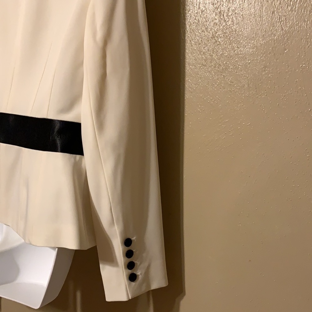 Nine West size 8 Cream Black blazer satin trim - Picture 5 of 8